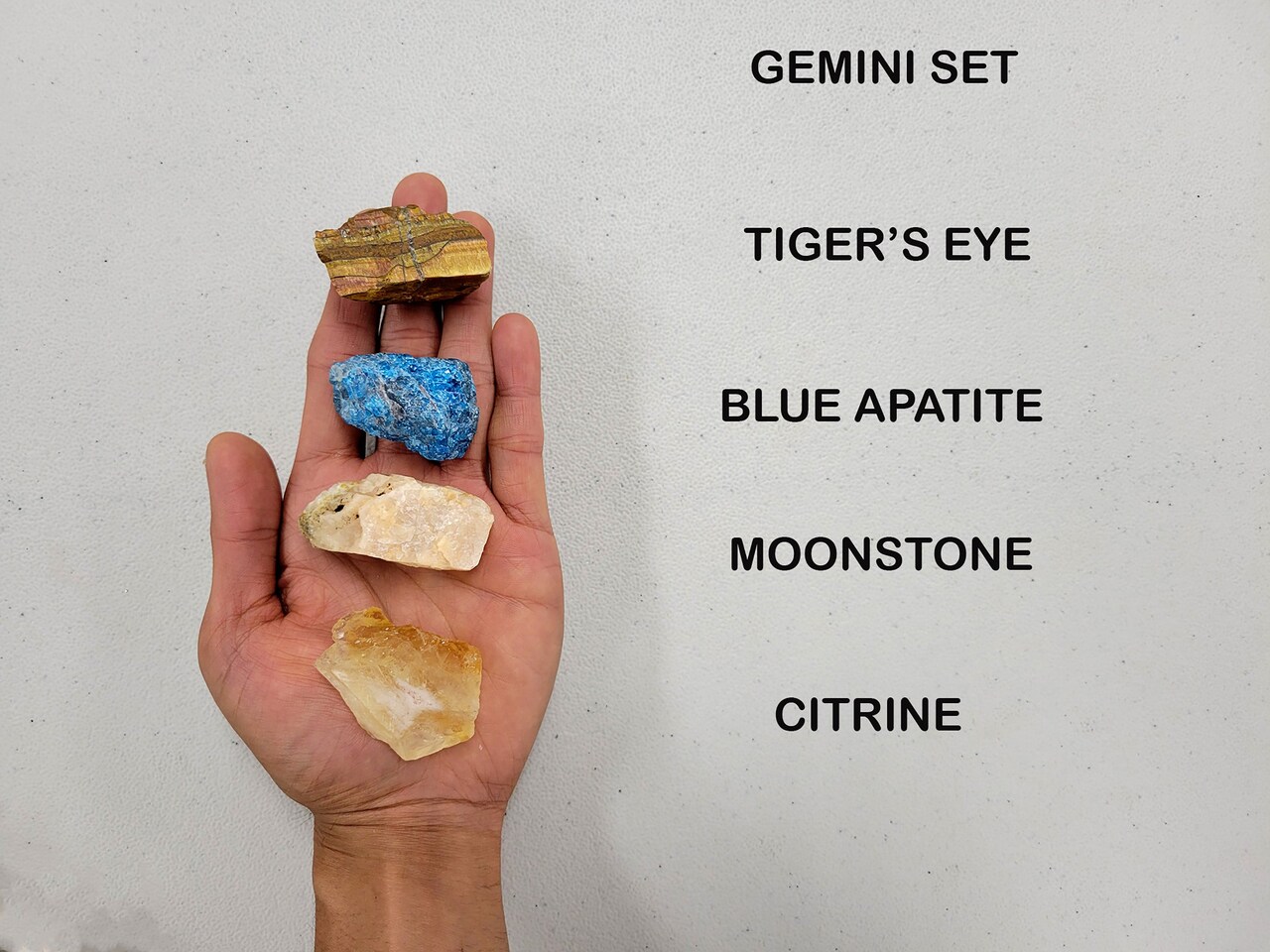 Crystals For Gemini Zodiac Sign, Tiger's Eye Blue Apatite Moonstone Citrine